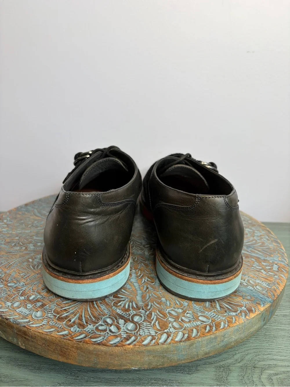 Italian Viktor & Rolf Men’s Black Leather Lace Up Oxford Shoes Size 45
